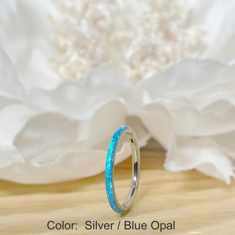 ✨ 16G Opal Hinged Clicker Hoop