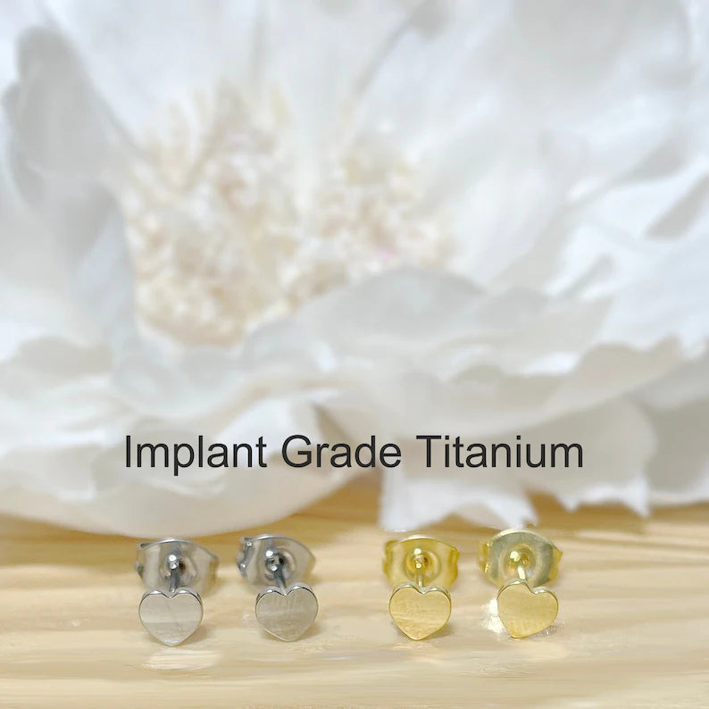 ✨ Titanium Heart Stud Earrings
