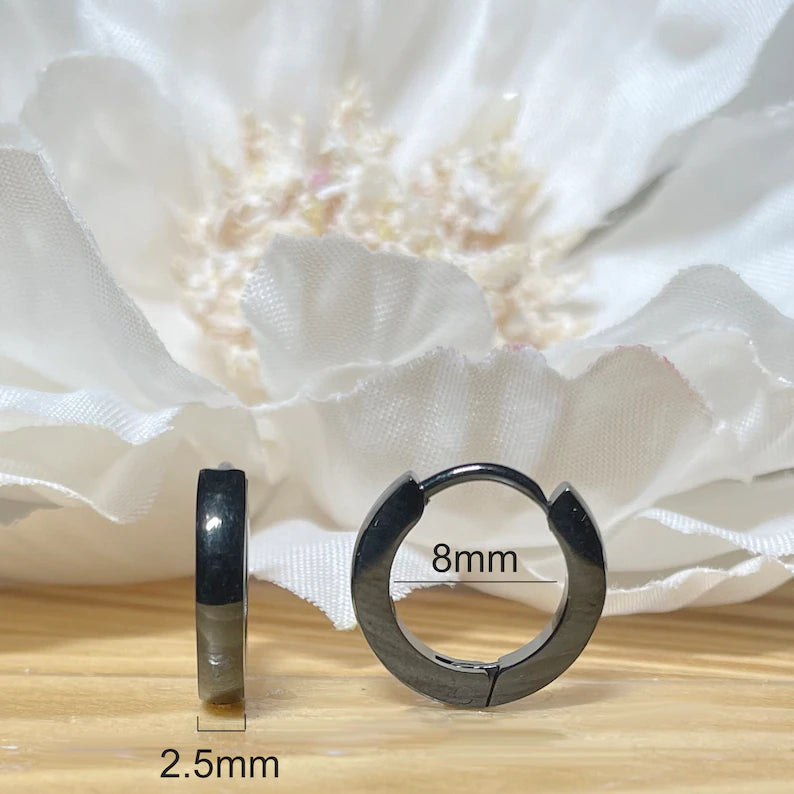 ✨ Surgical Steel Small Dome Huggie Hoop Earrings