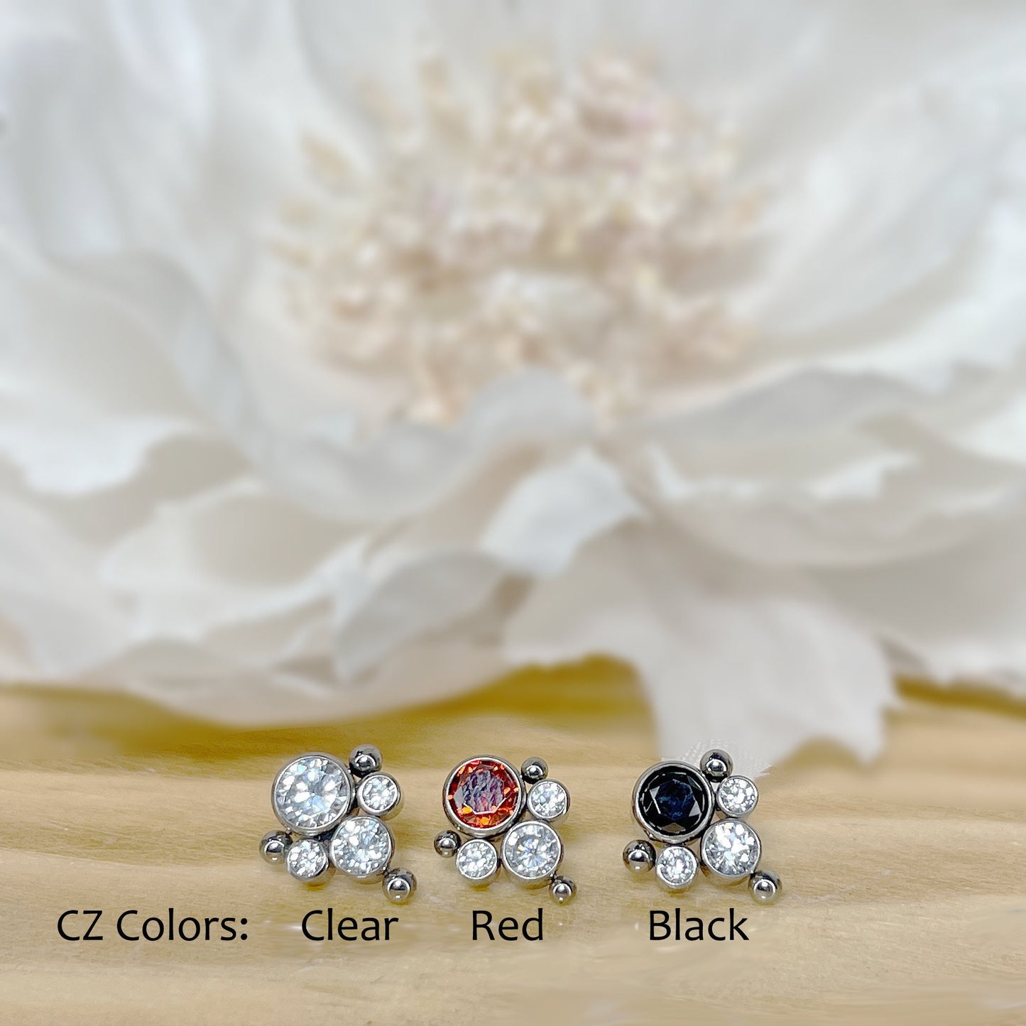 ✨ Titanium CZ Threadless Top