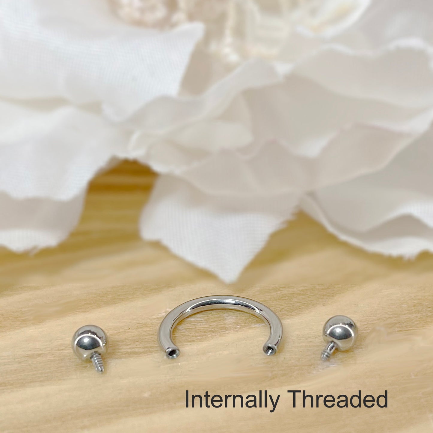 ✨ Titanium Horseshoe Circular Barbells 16G 8mm