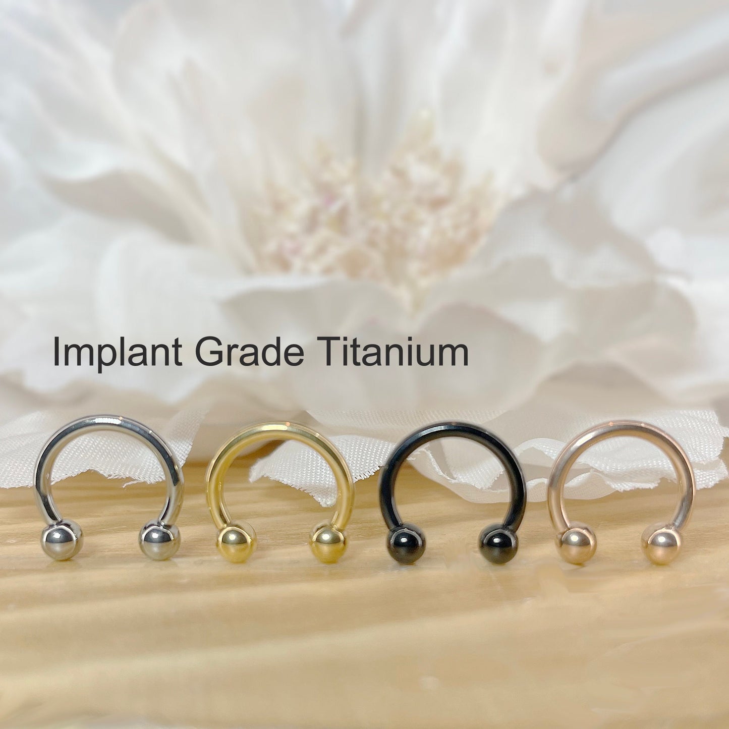 ✨ Titanium Horseshoe Circular Barbells 16G 8mm