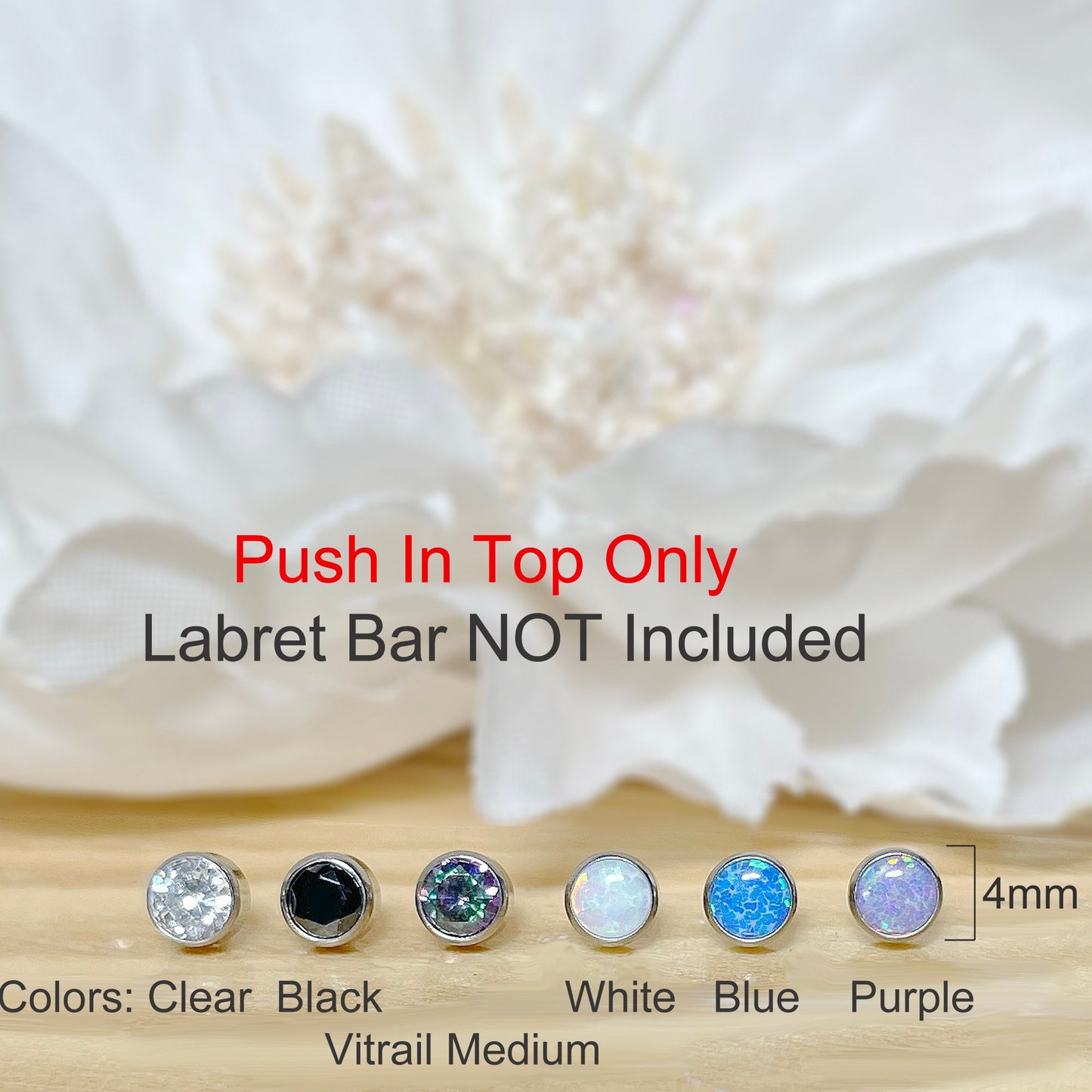 ✨ Titanium Round Opal Bezel Threadless Top