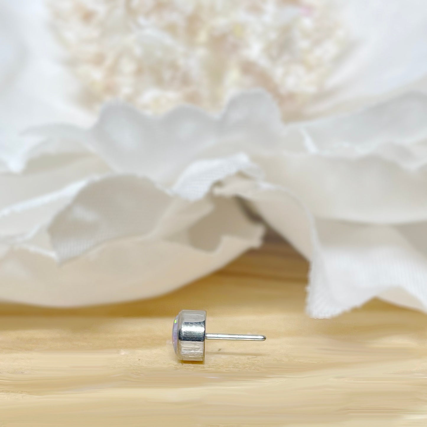 ✨ Titanium Round Opal Bezel Threadless Top