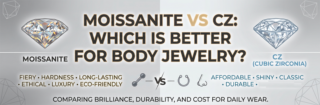 Moissanite vs CZ: Which Is Better for Body Jewelry?