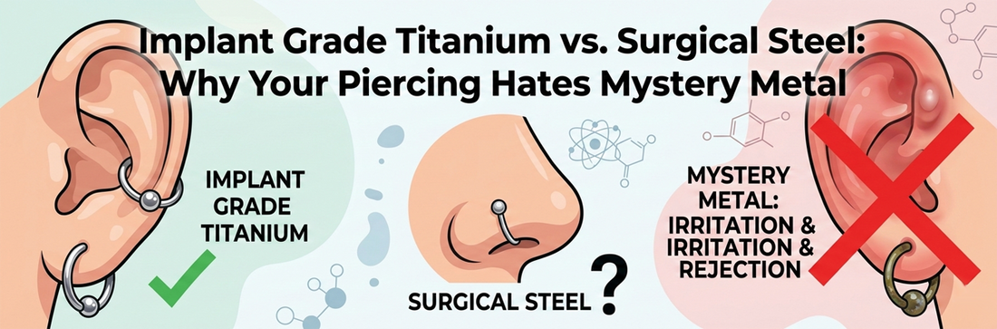Implant Grade Titanium vs. "Surgical Steel": Why Your Piercing Hates Mystery Metal