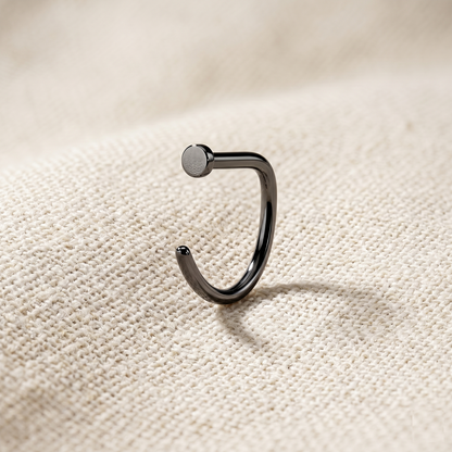 Titanium D-Shape Nose Hoop Ring 18G 20G
