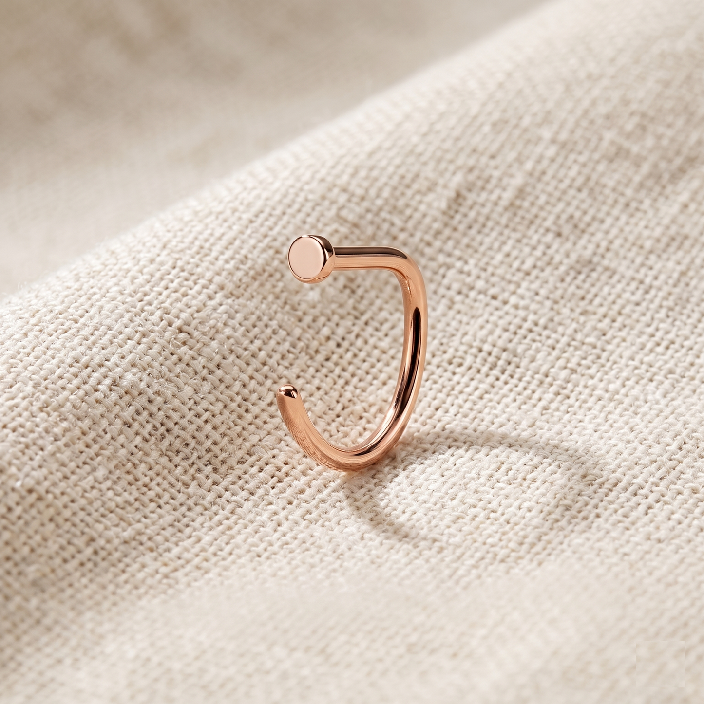 Titanium D-Shape Nose Hoop Ring 18G 20G