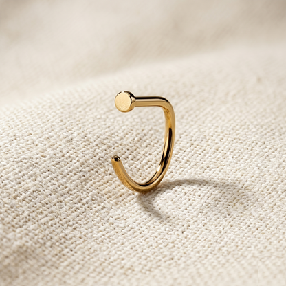 Titanium D-Shape Nose Hoop Ring 18G 20G