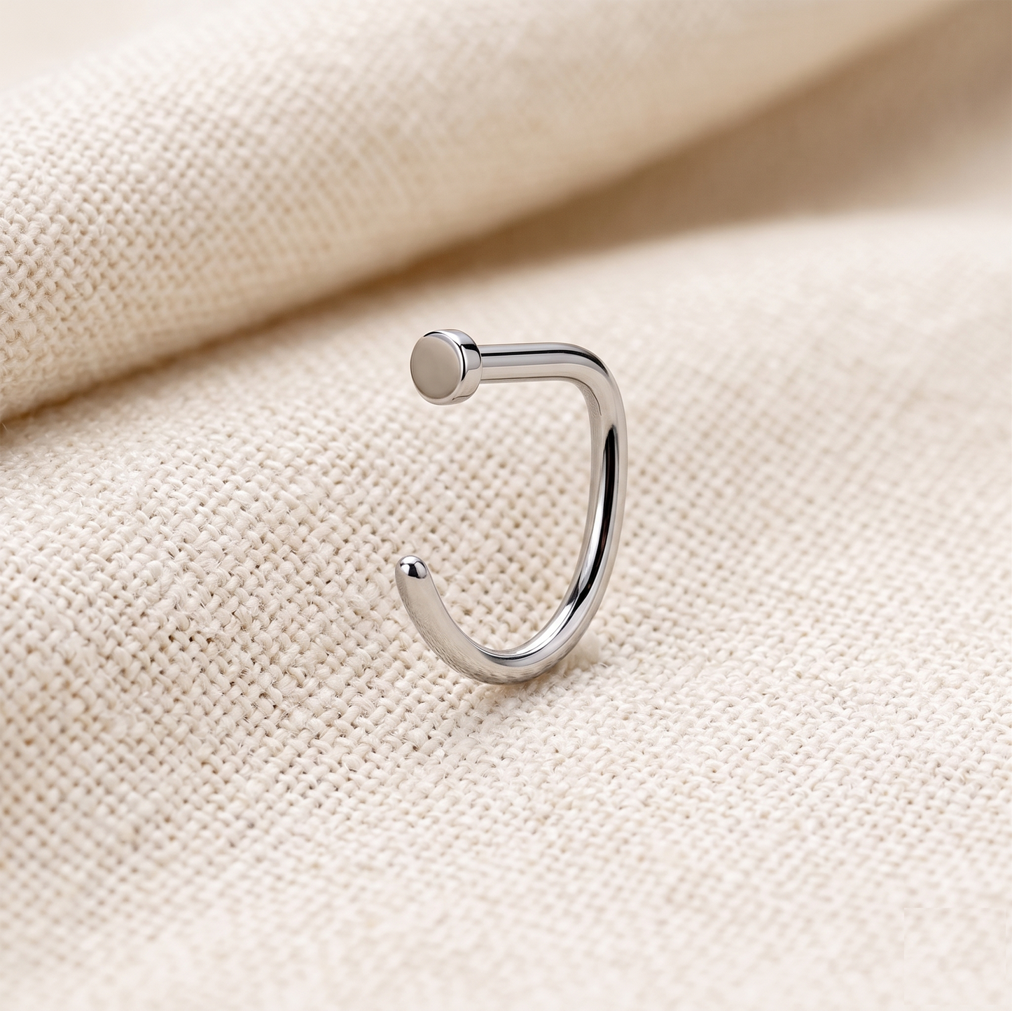 Titanium D-Shape Nose Hoop Ring 18G 20G