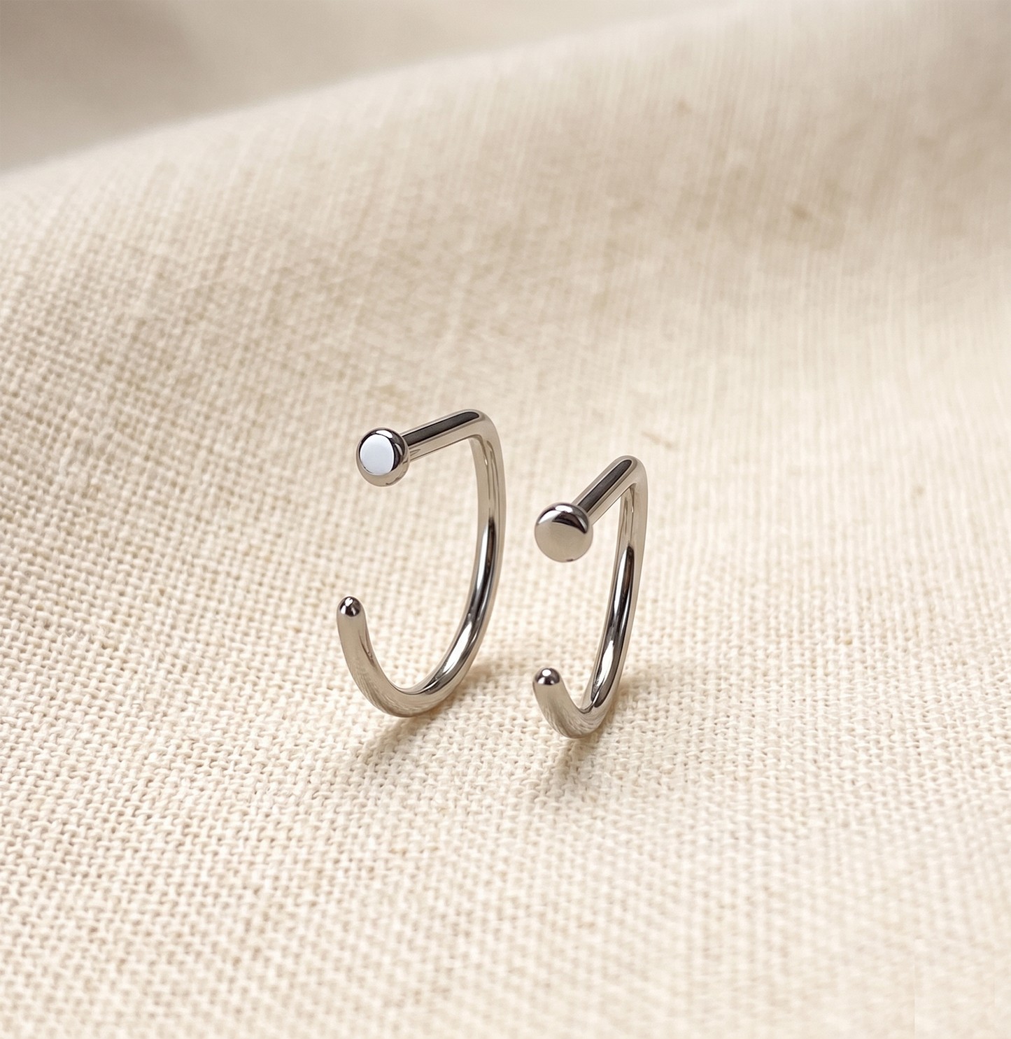 Titanium D-Shape Nose Hoop Ring 18G 20G
