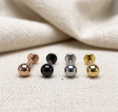 Surgical Steel Round Ball Threadless Stud - Color