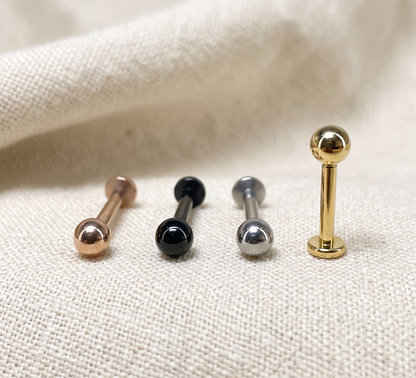 Surgical Steel Round Ball Threadless Stud - Color