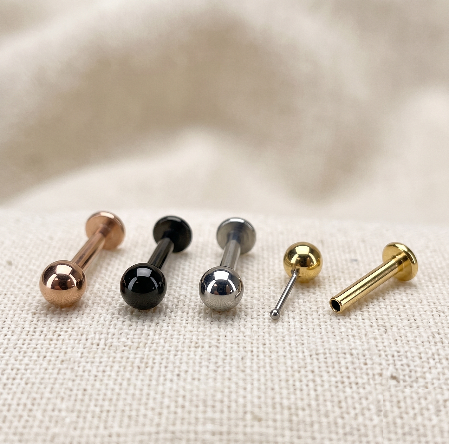 Surgical Steel Round Ball Threadless Stud - Color