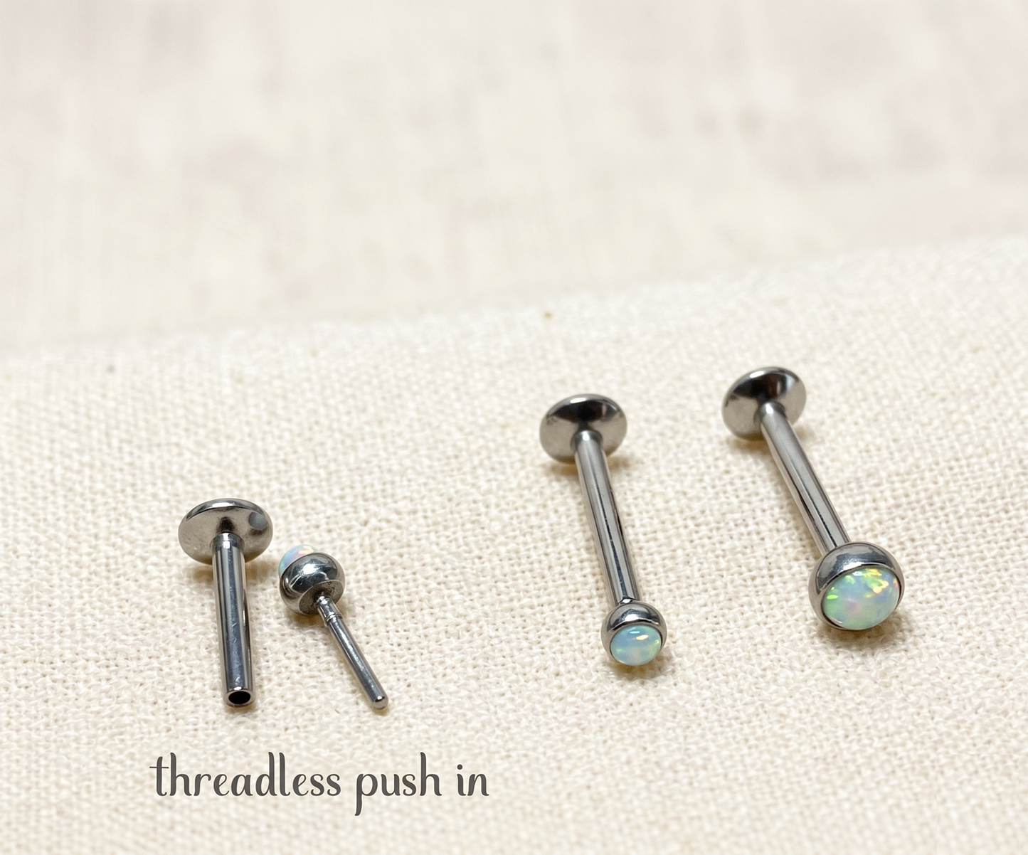 Surgical Steel Opal Threadless Stud
