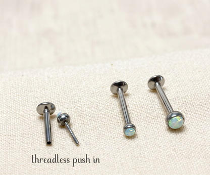 Surgical Steel Opal Threadless Stud