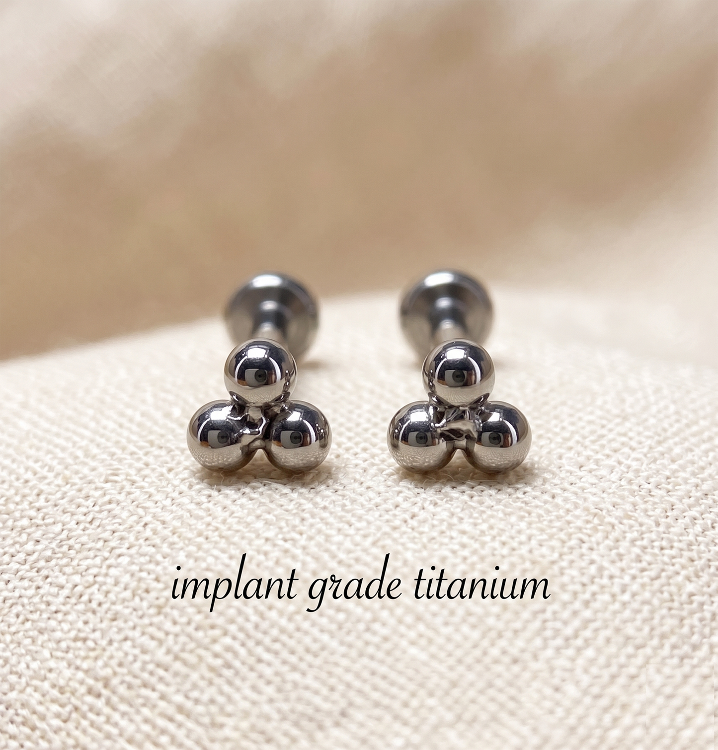 Titanium Triangle Balls Threadless Stud