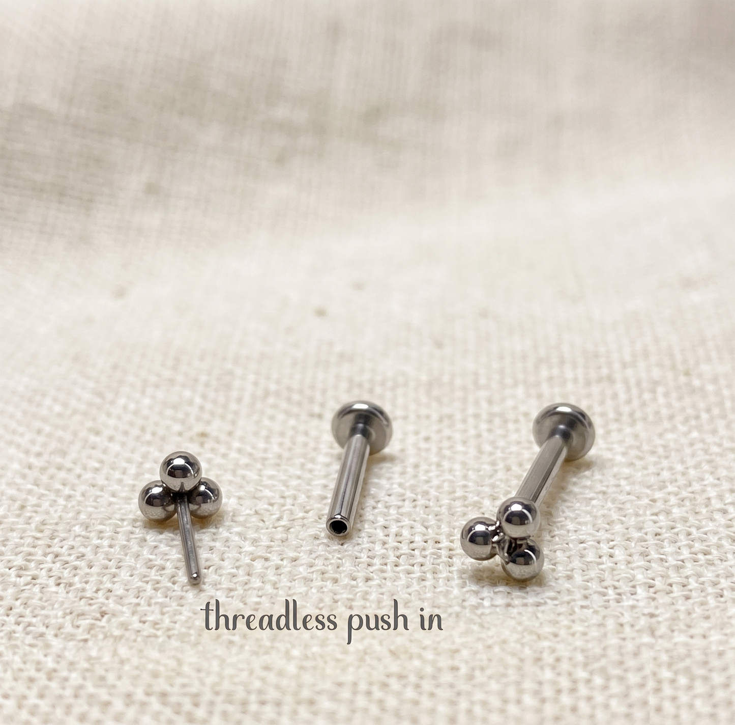 Titanium Triangle Balls Threadless Stud