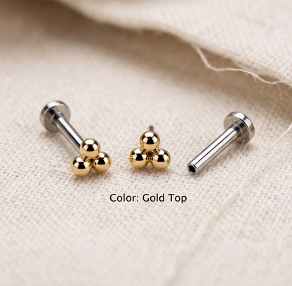 Titanium Triangle Balls Threadless Stud