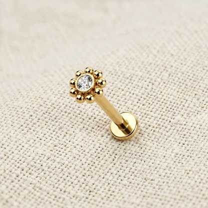 Surgical Steel CZ Threaded Stud 16G