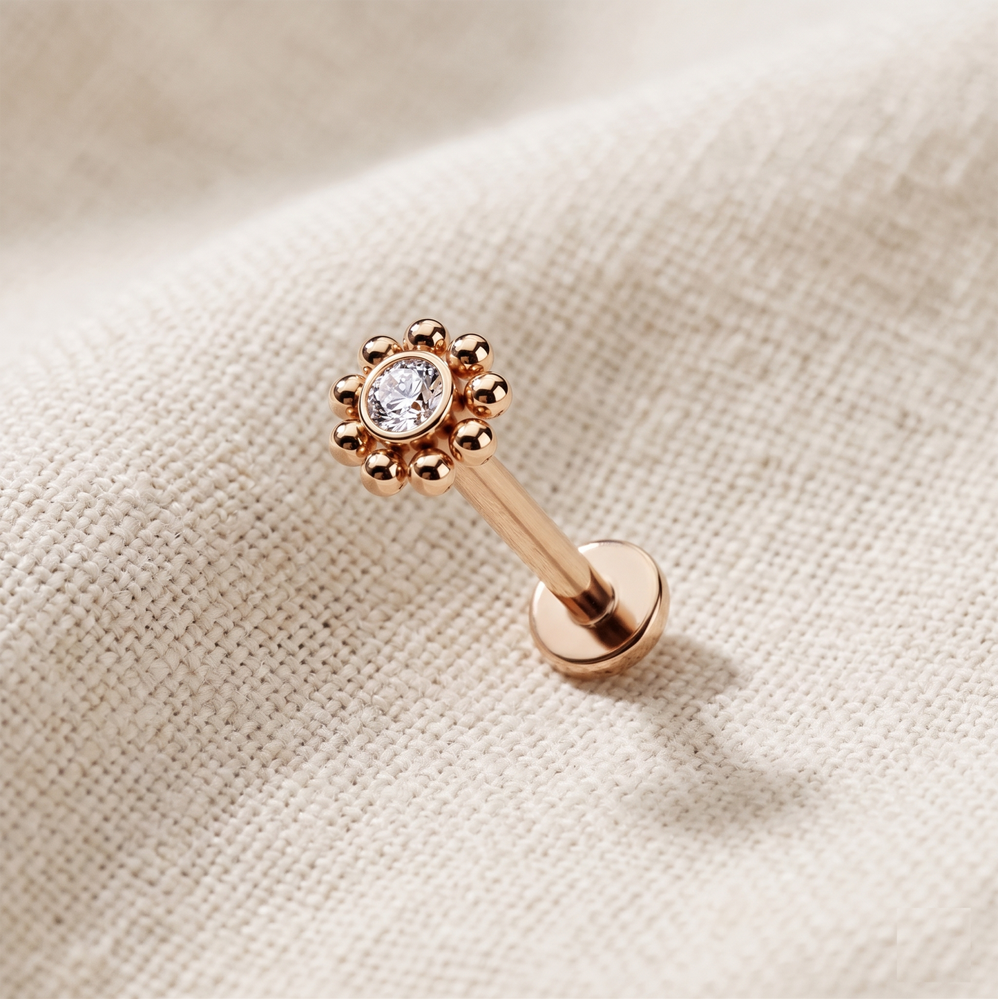 Surgical Steel CZ Threaded Stud 16G