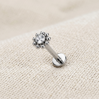 Surgical Steel CZ Threaded Stud 16G