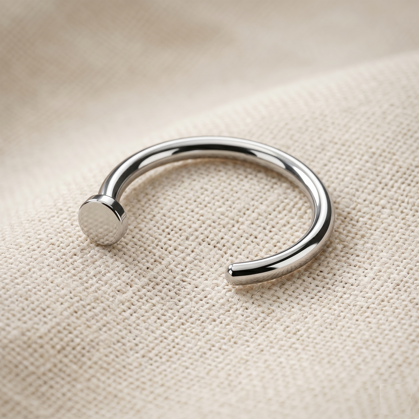 Titanium Classic Flat End Nose Hoop Ring 18G 20G