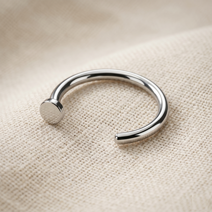 Titanium Classic Flat End Nose Hoop Ring 18G 20G