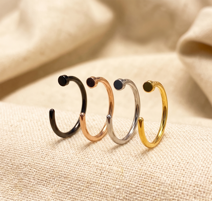 Titanium Classic Flat End Nose Hoop Ring 18G 20G