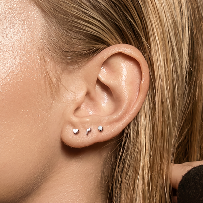 Titanium Heart Threaded Labret Stud 16G
