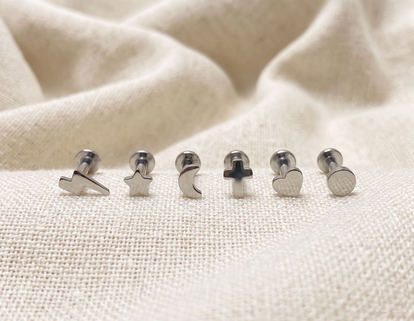 Titanium Round Threaded Labret Stud 16G