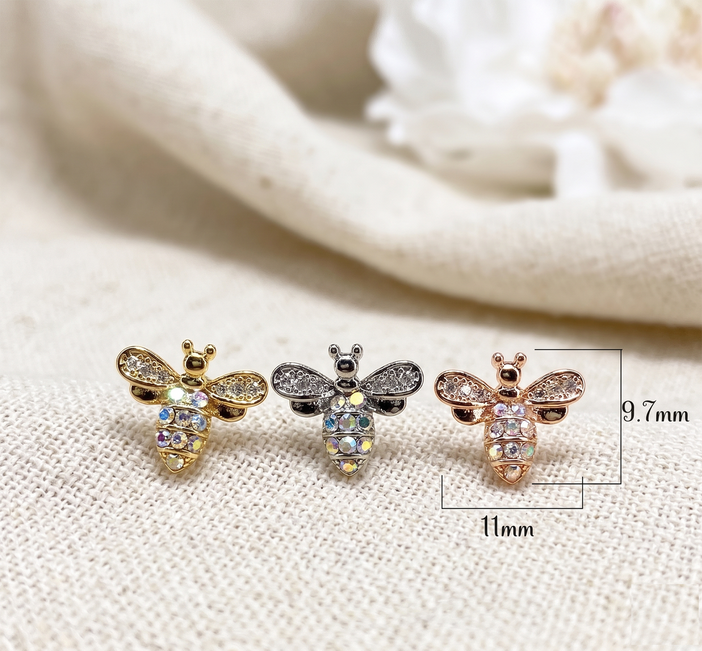 Surgical Steel CZ Bee Threaded Labret 16G