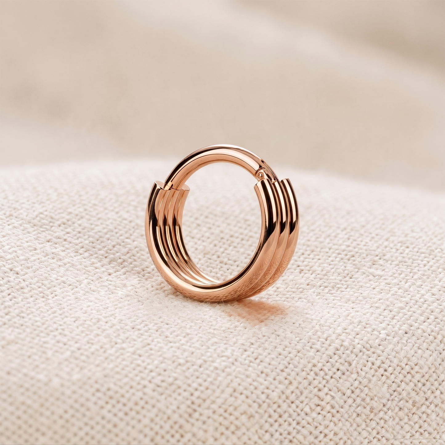 Triple Layer Hinged Hoop Ring 16G