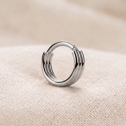 Triple Layer Hinged Hoop Ring 16G