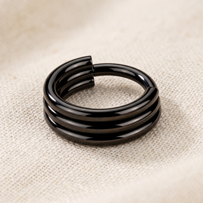 Triple Layer Hinged Hoop Ring 16G