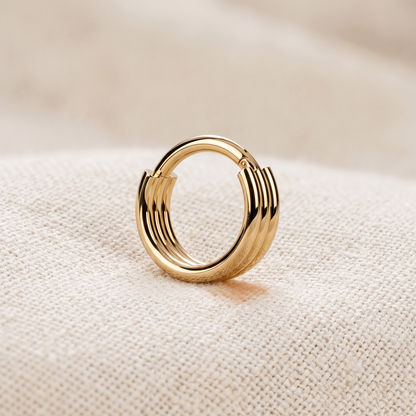 Triple Layer Hinged Hoop Ring 16G