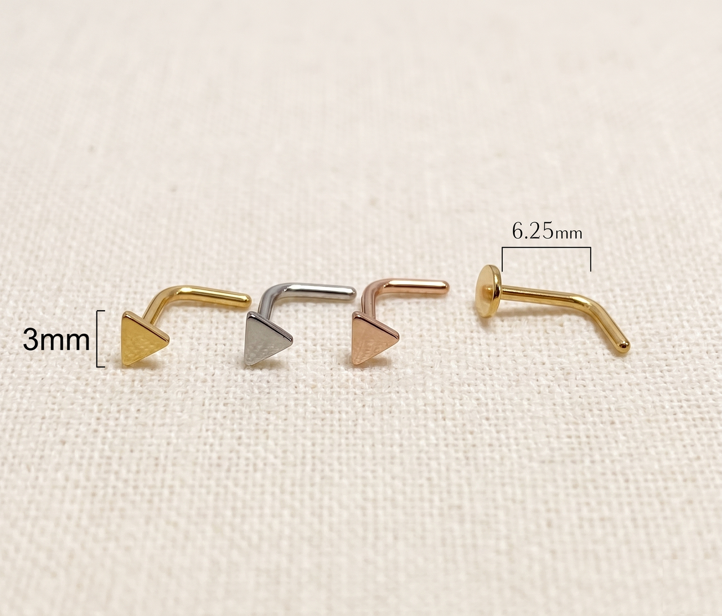 Surgical Steel Triangle Flat Top Nose Stud 20G