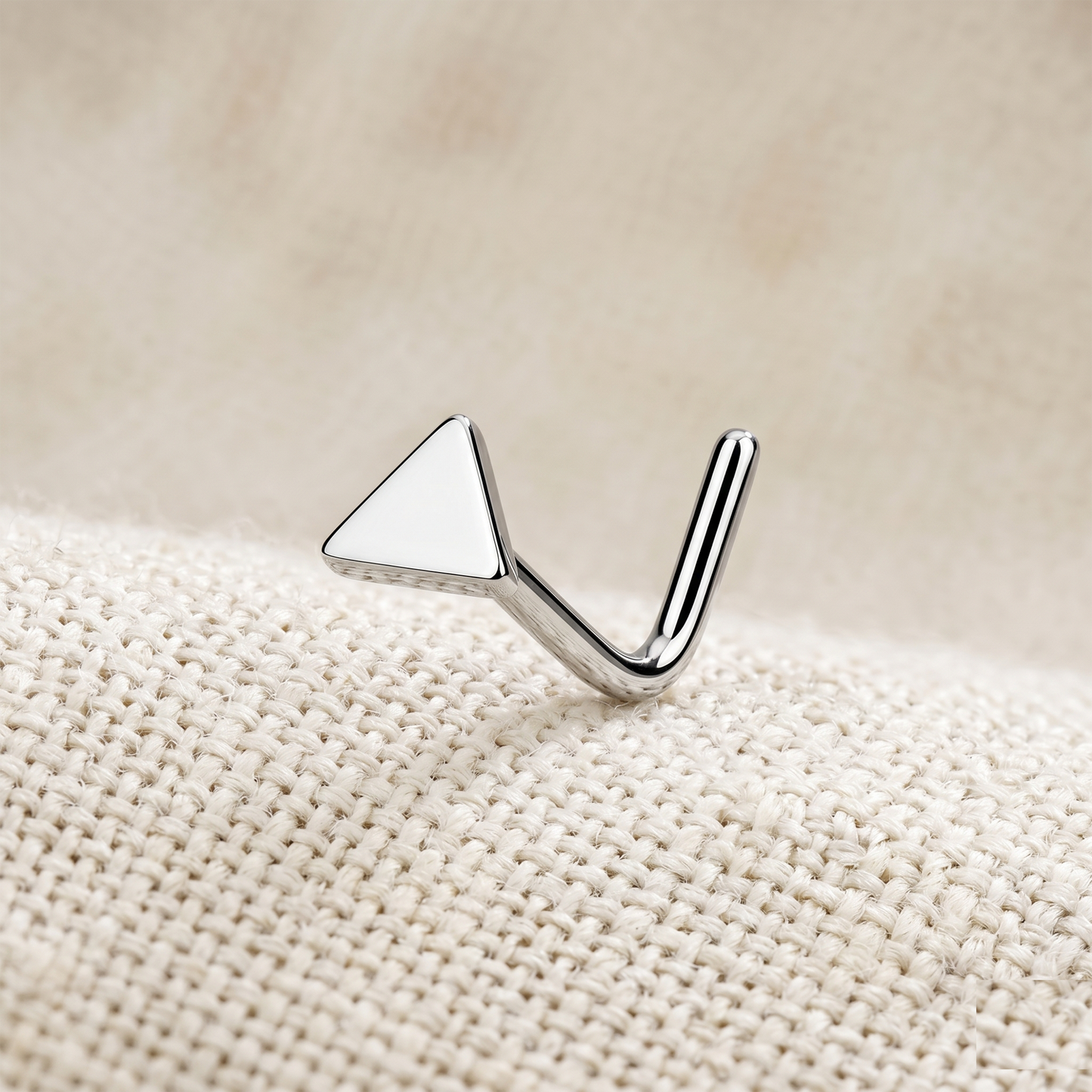 Surgical Steel Triangle Flat Top Nose Stud 20G