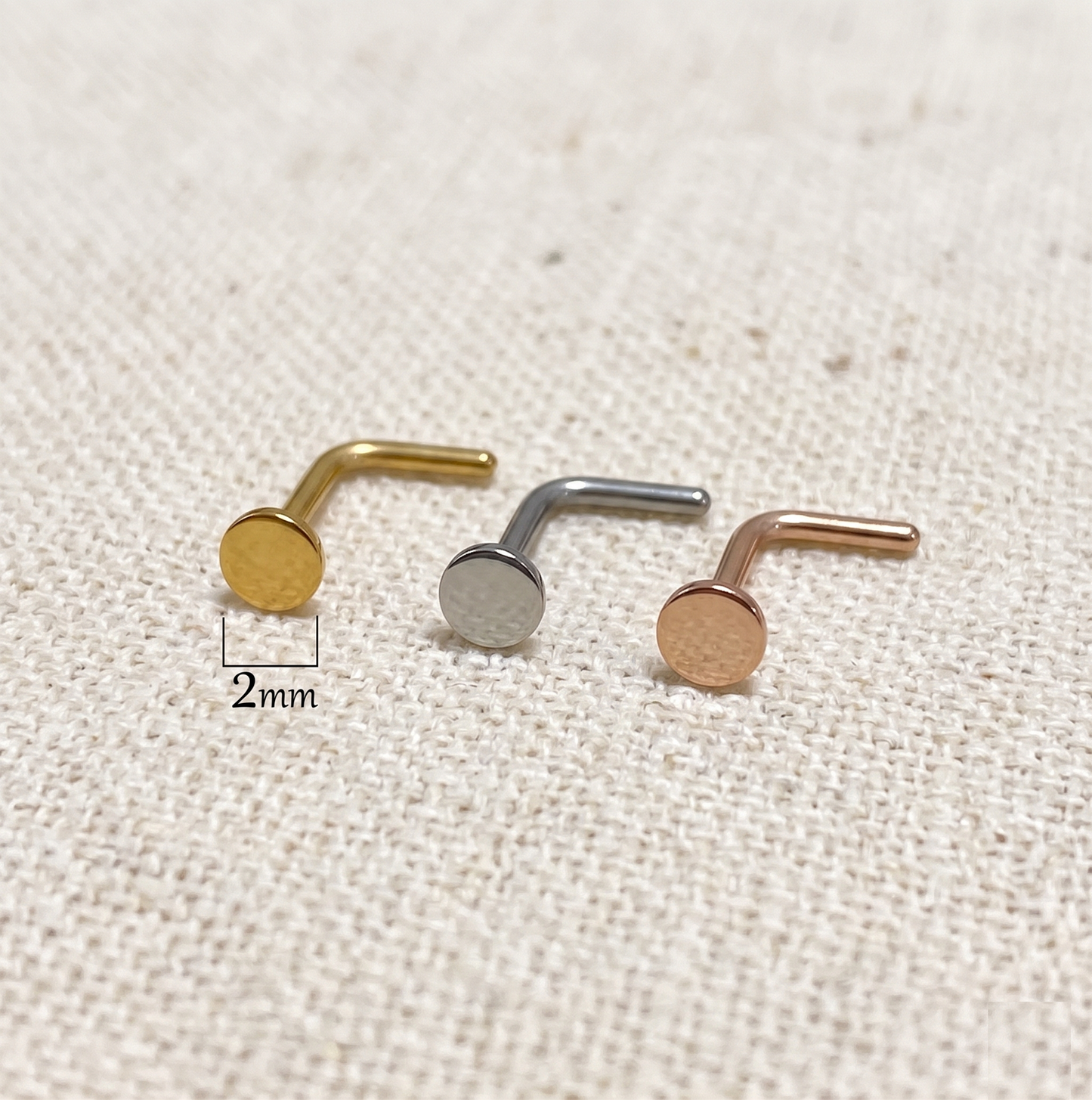 Surgical Steel Round Flat Top Nose Stud