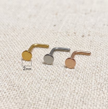 Surgical Steel Round Flat Top Nose Stud