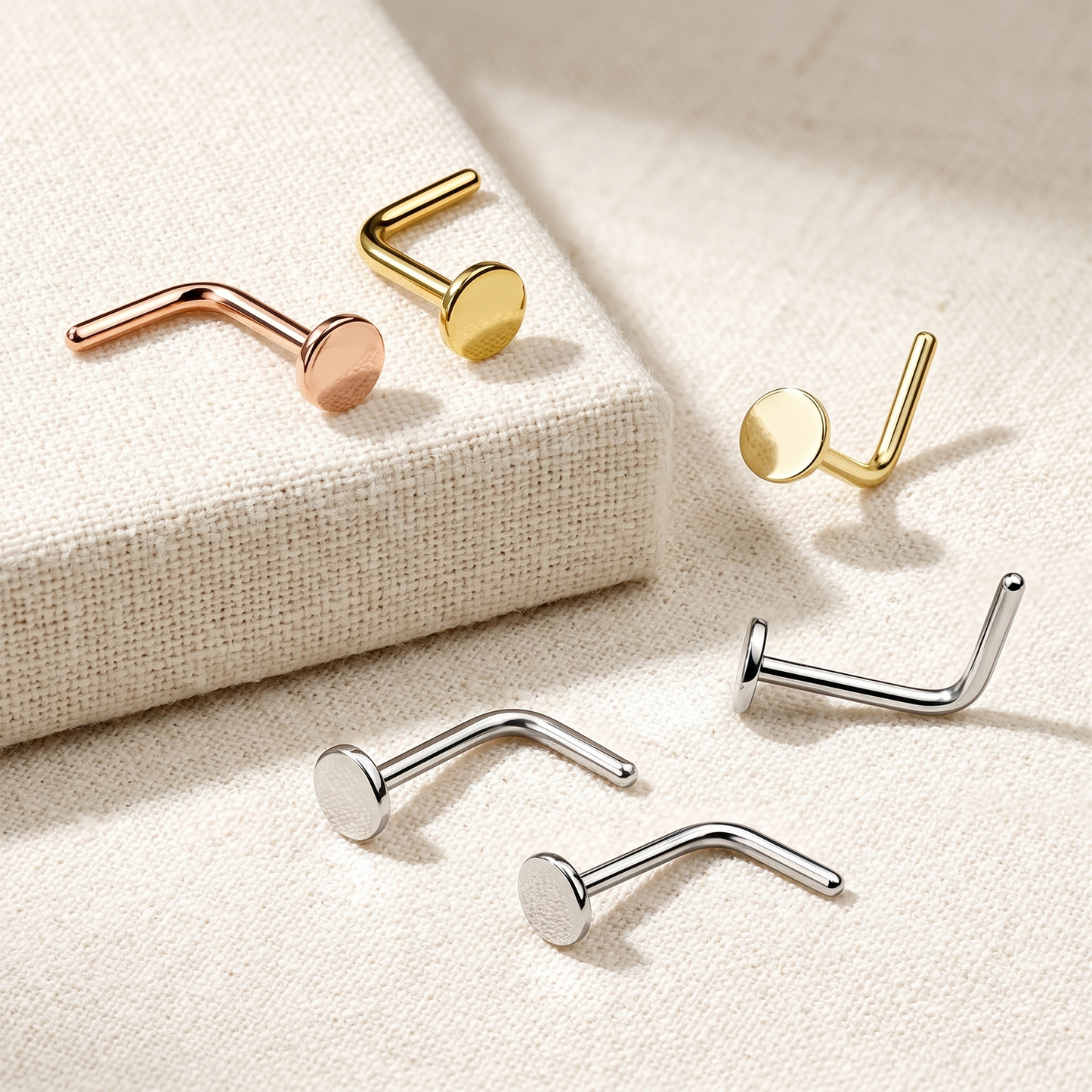 Surgical Steel Round Flat Top Nose Stud