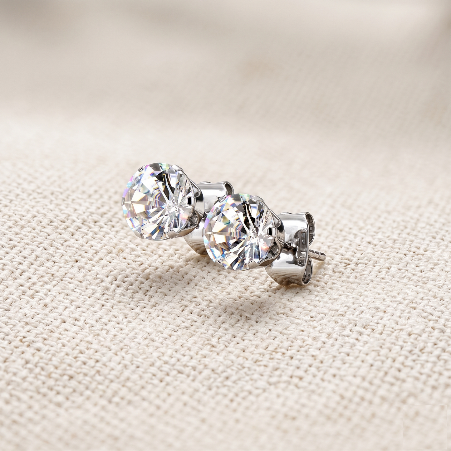 Surgical Steel Clear CZ Stud Earrings