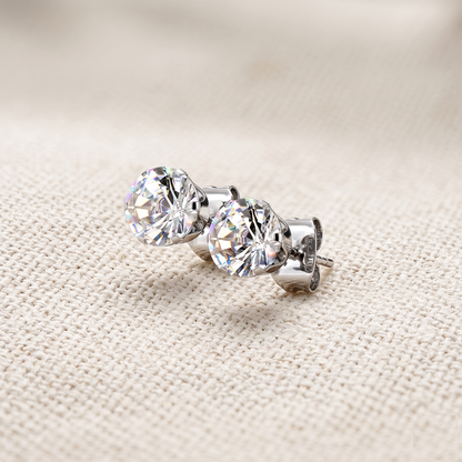 Surgical Steel Clear CZ Stud Earrings