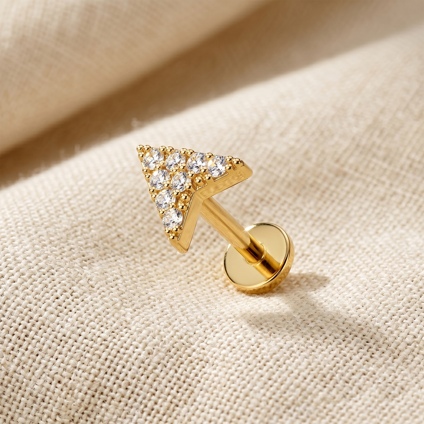 Surgical Steel Arrow CZ Threaded Labret 16G
