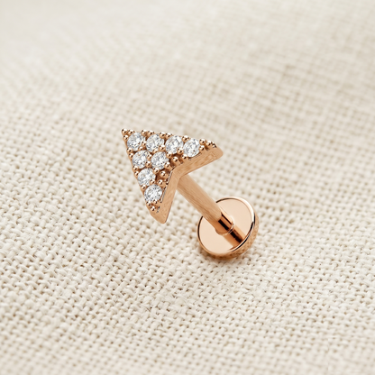 Surgical Steel Arrow CZ Threaded Labret 16G