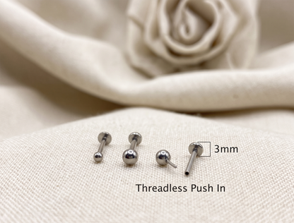 Surgical Steel Round Ball Threadless Stud