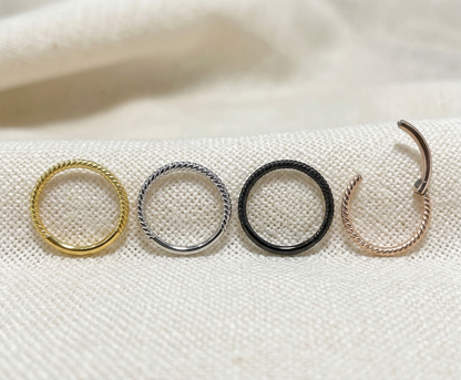 Surgical Steel Braided Hinged Clicker Hoop 16G 18G