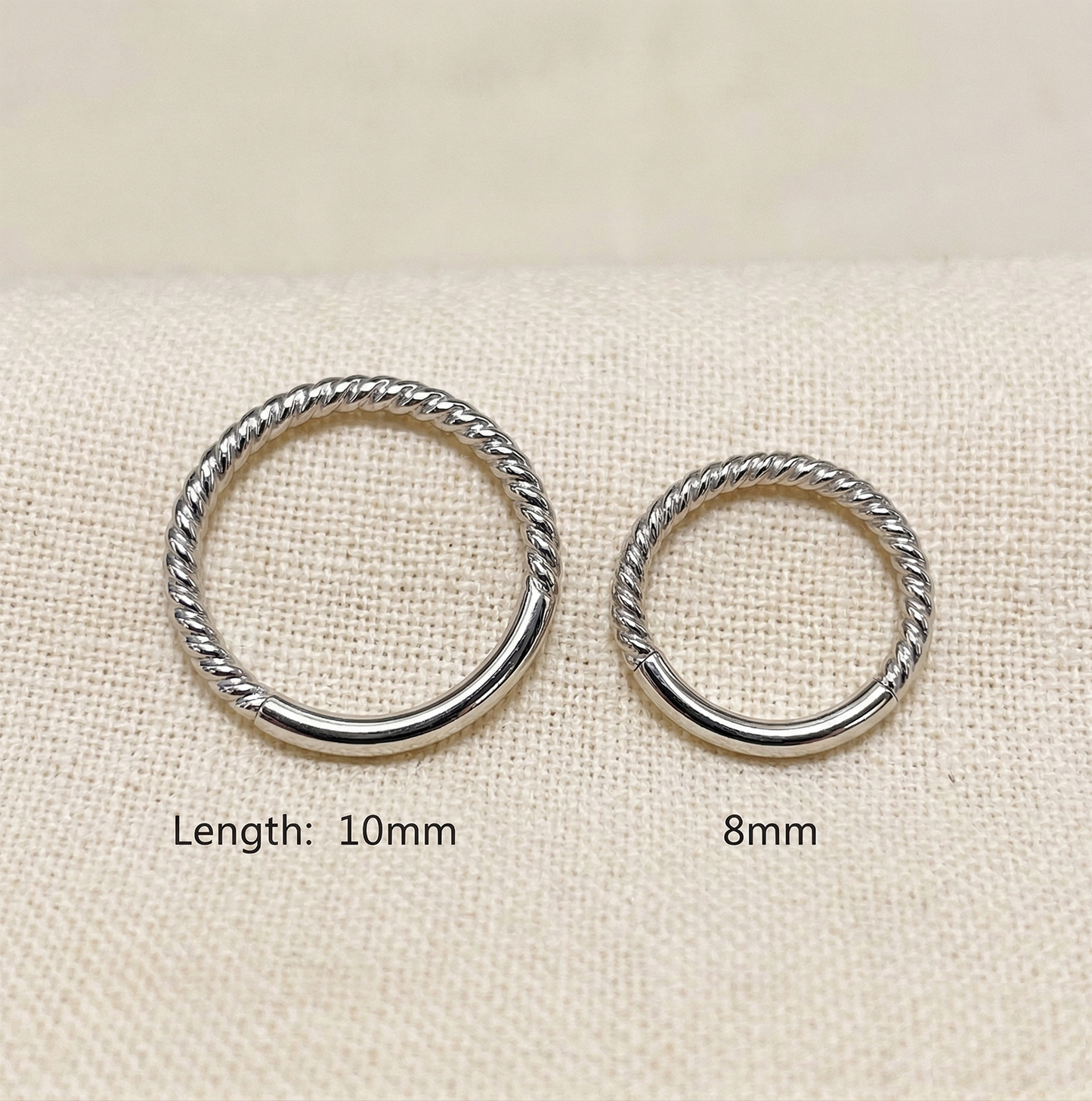 Surgical Steel Braided Hinged Clicker Hoop 16G 18G