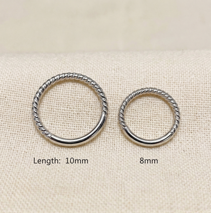 Surgical Steel Braided Hinged Clicker Hoop 16G 18G