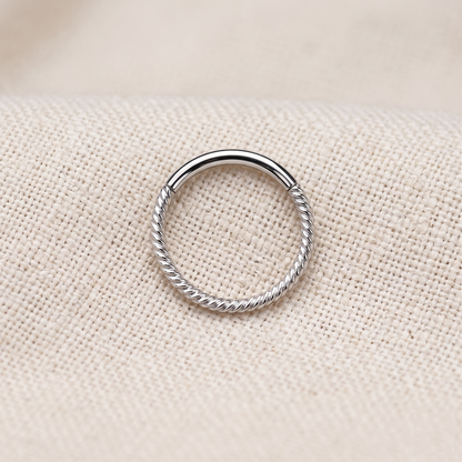 Surgical Steel Braided Hinged Clicker Hoop 16G 18G